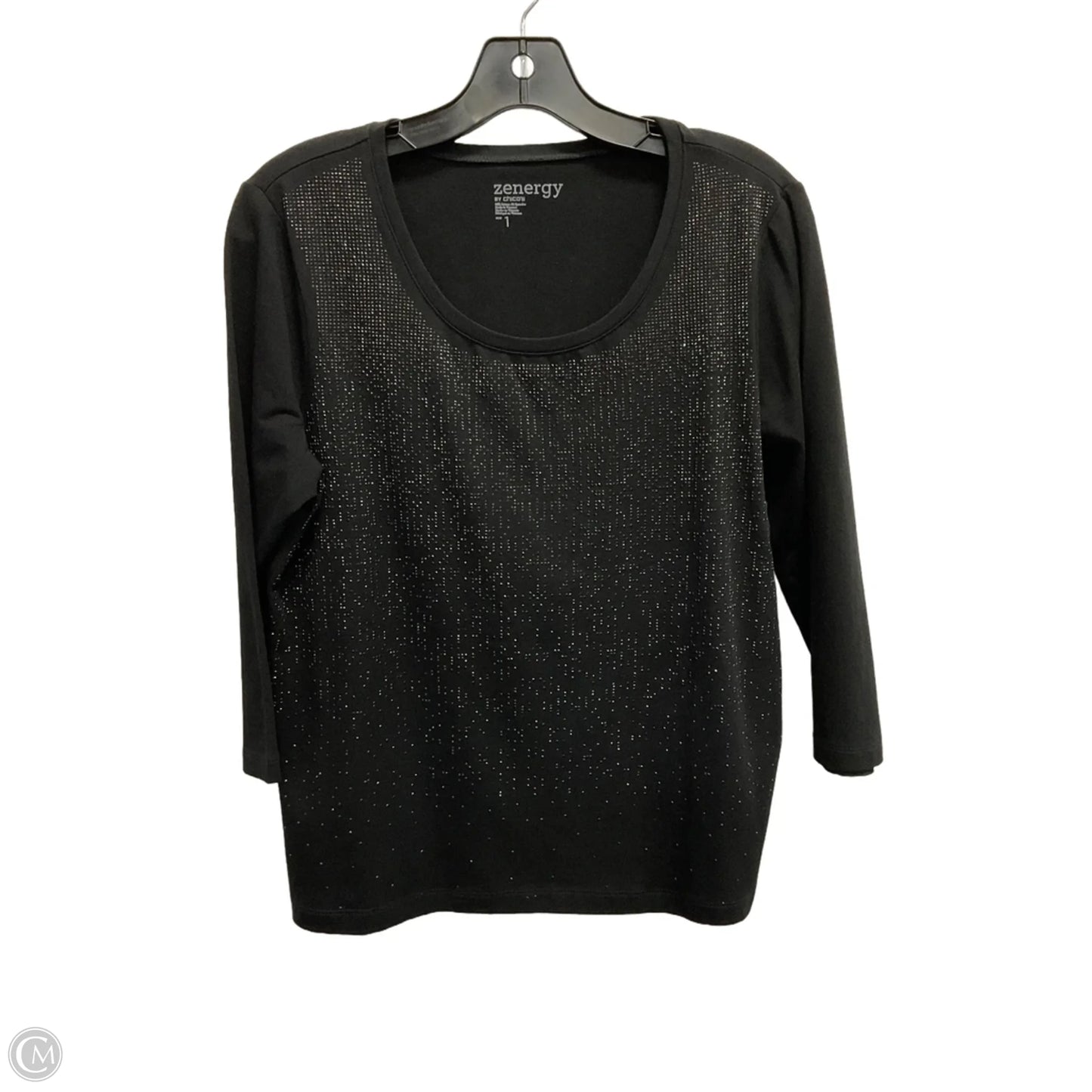 Top 3/4 Sleeve Basic By Chicos In Black, Size: M