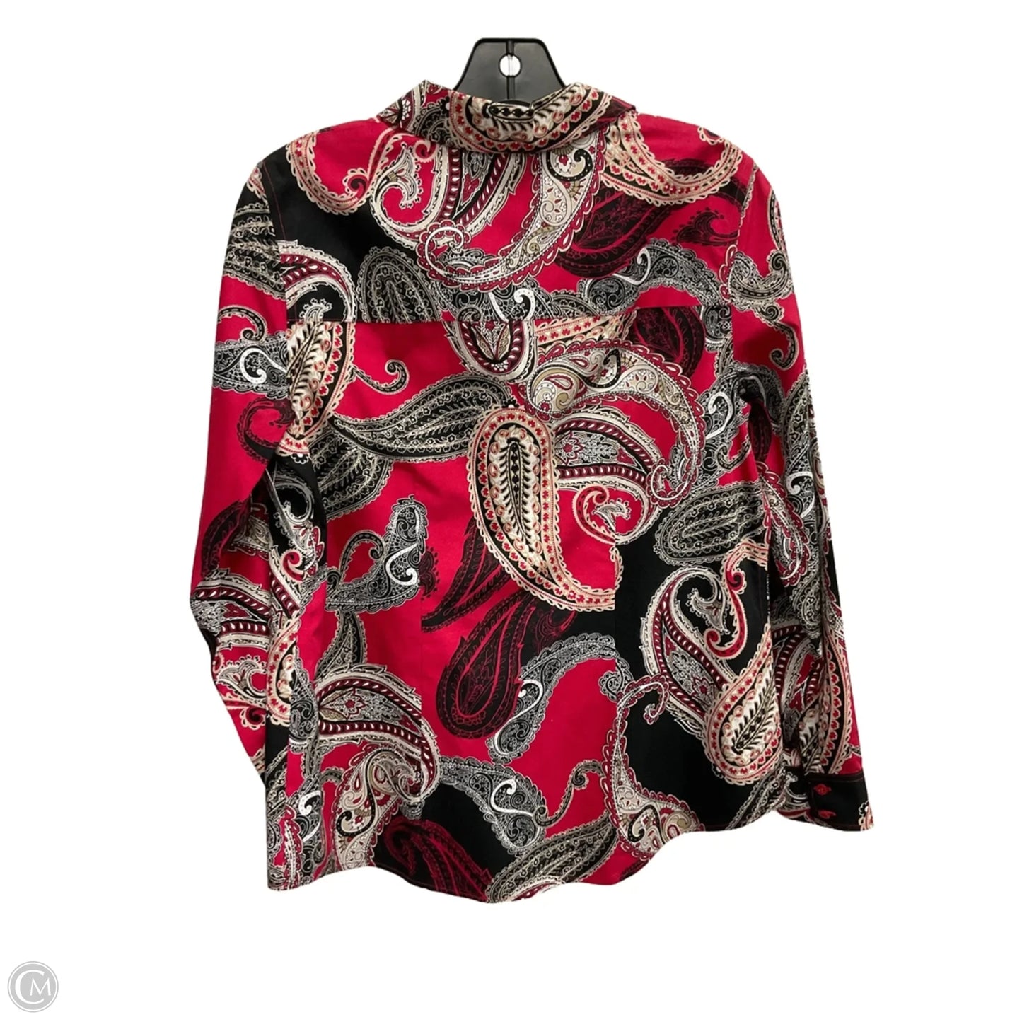 Blouse Long Sleeve By Chicos In Paisley Print, Size: S