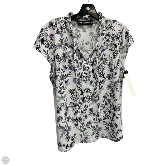 Top Sleeveless Designer By Karl Lagerfeld In Floral Print, Size: L