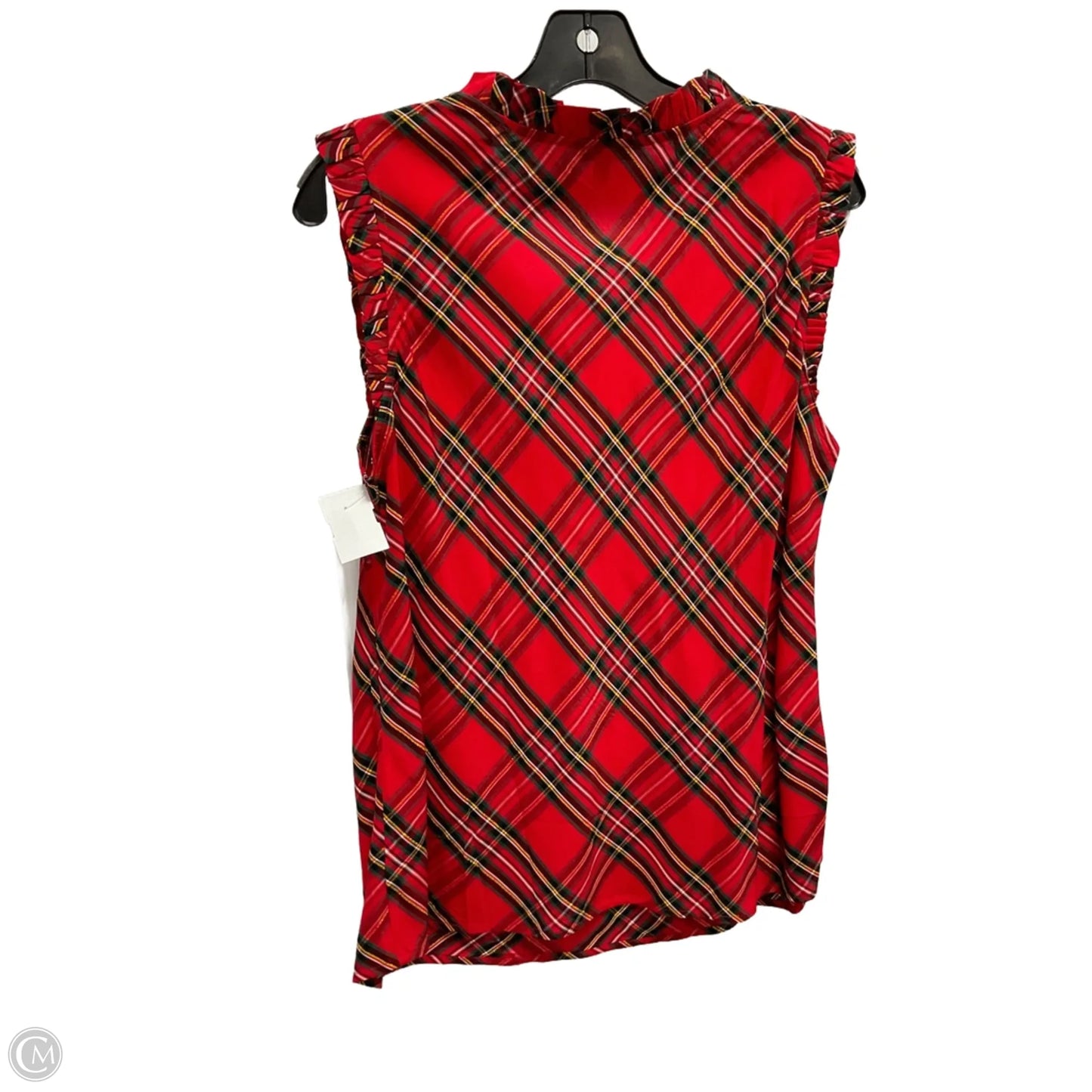 Top Sleeveless By Talbots In Plaid Pattern, Size: M