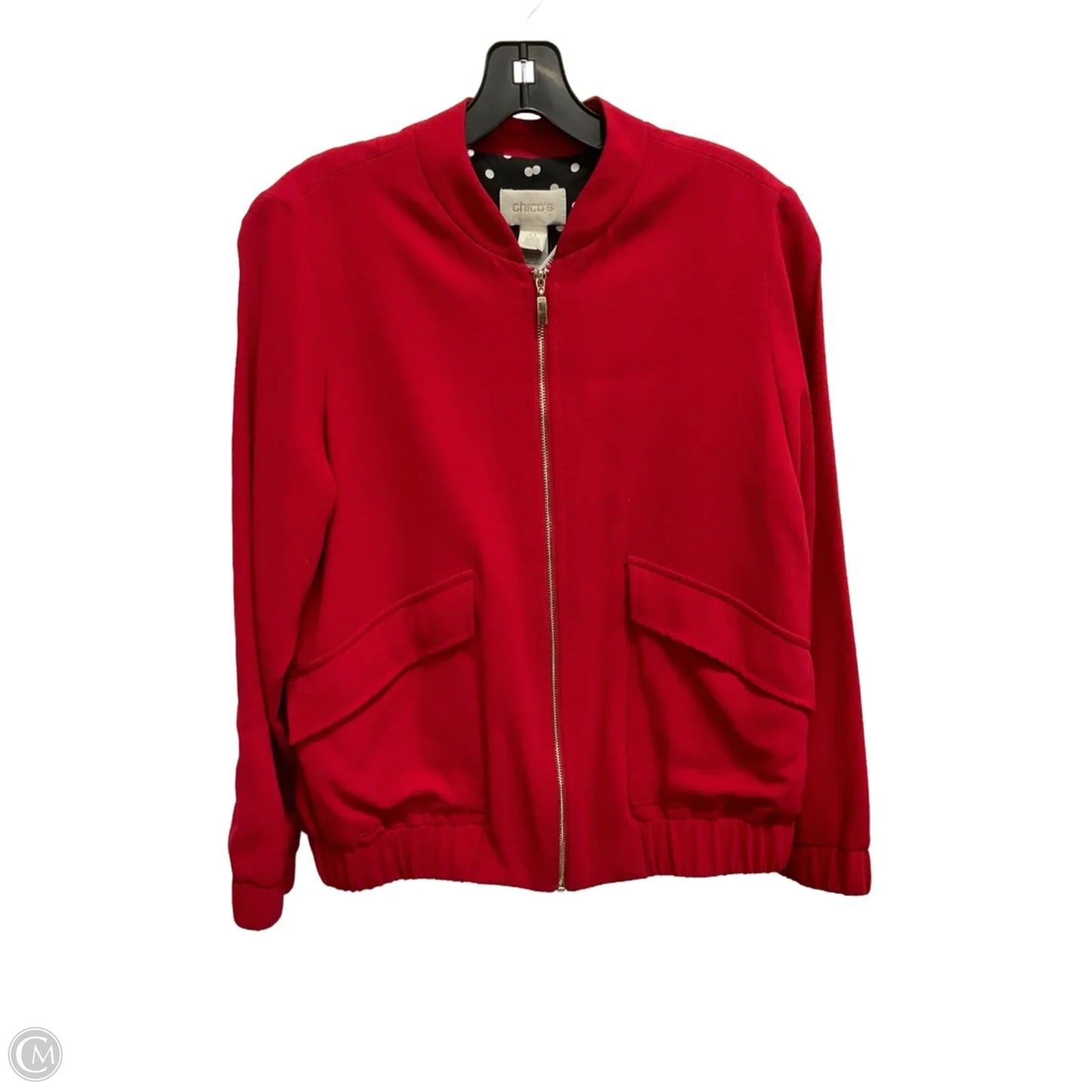 Jacket Moto By Chicos In Red, Size: S