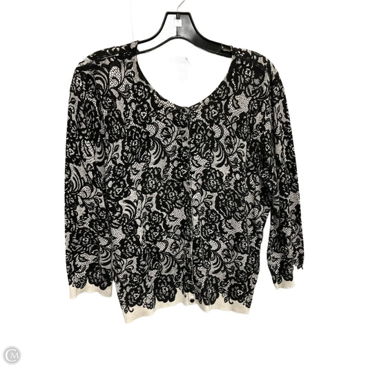 Cardigan By White House Black Market In Black & White, Size: L