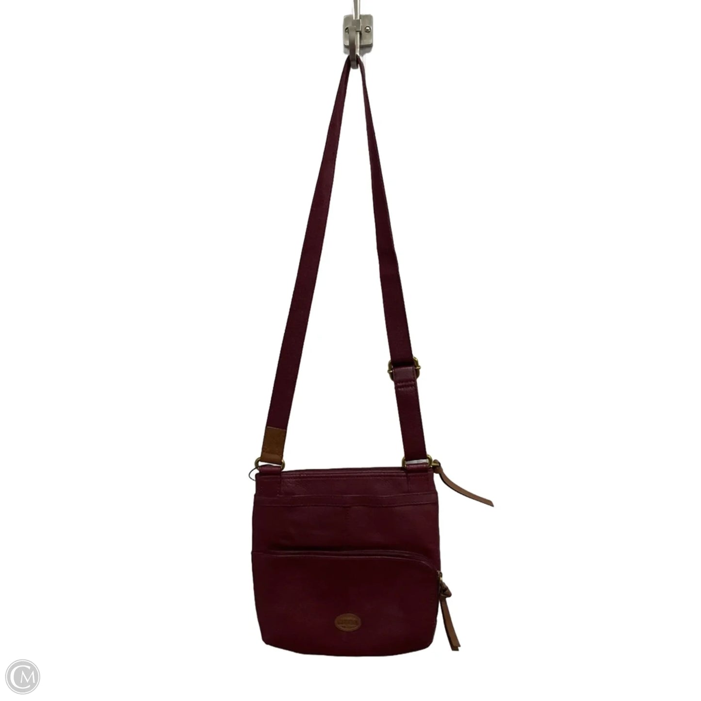 Crossbody Leather By Fossil, Size: Medium