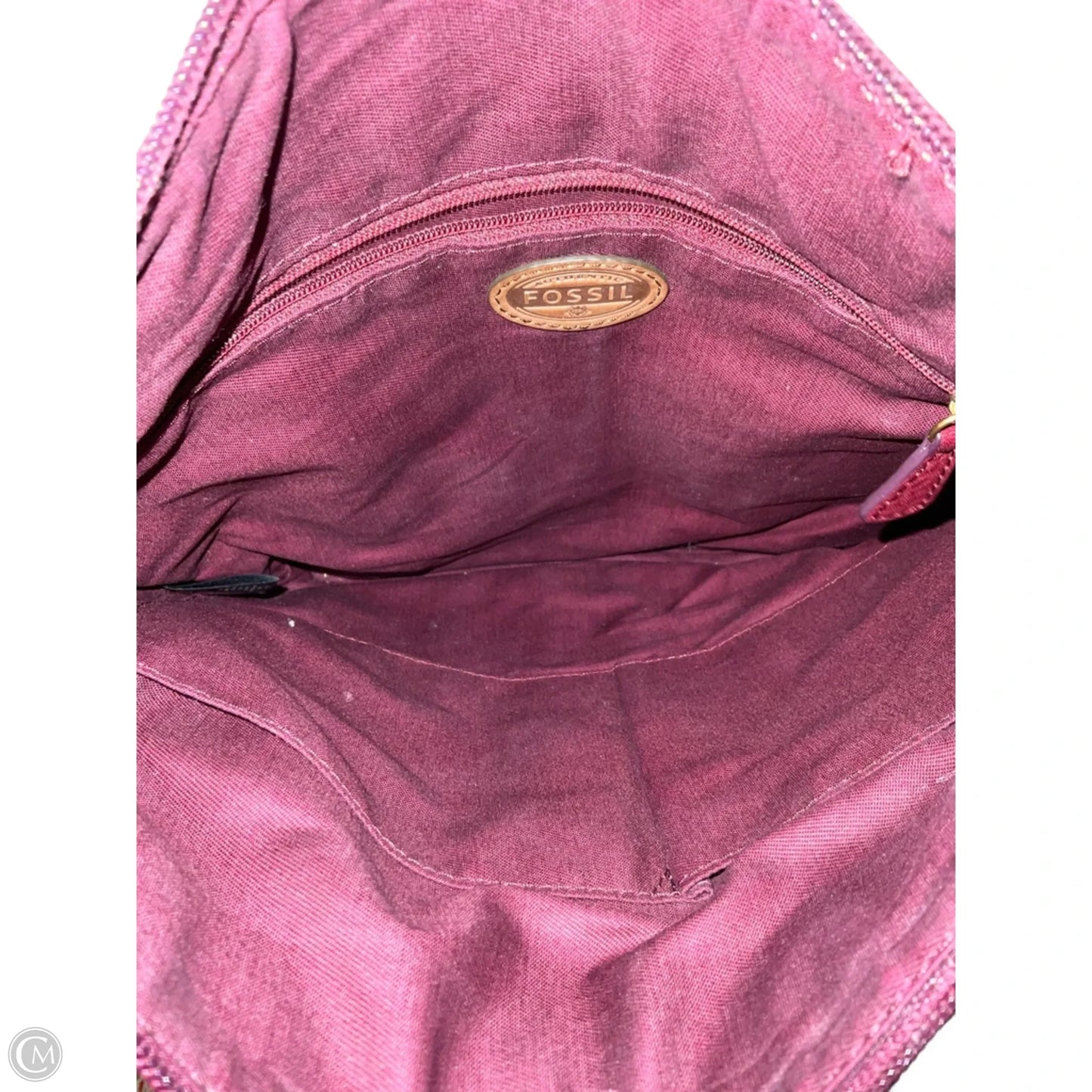 Crossbody Leather By Fossil, Size: Medium