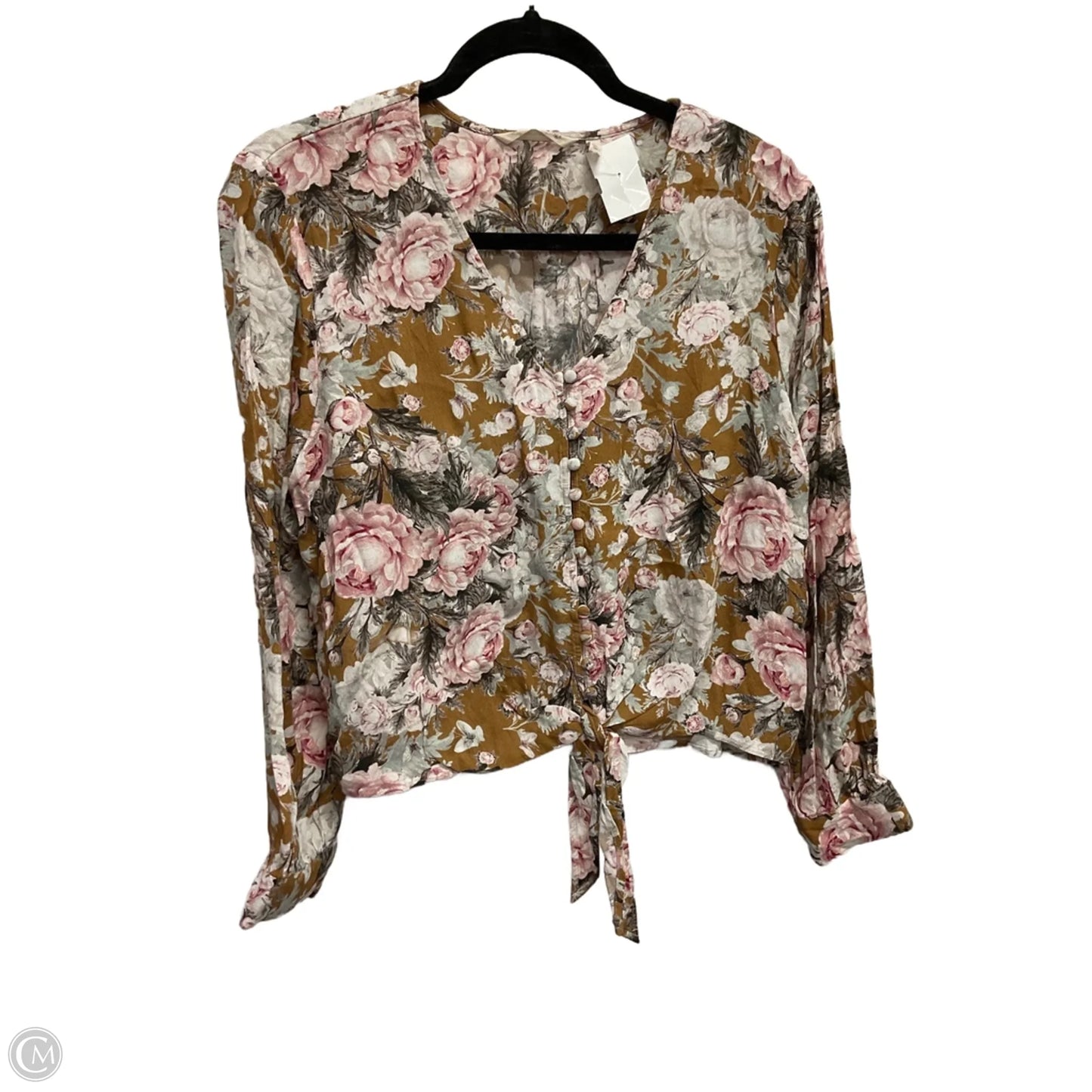 Blouse Long Sleeve By Soft Surroundings In Floral Print, Size: L