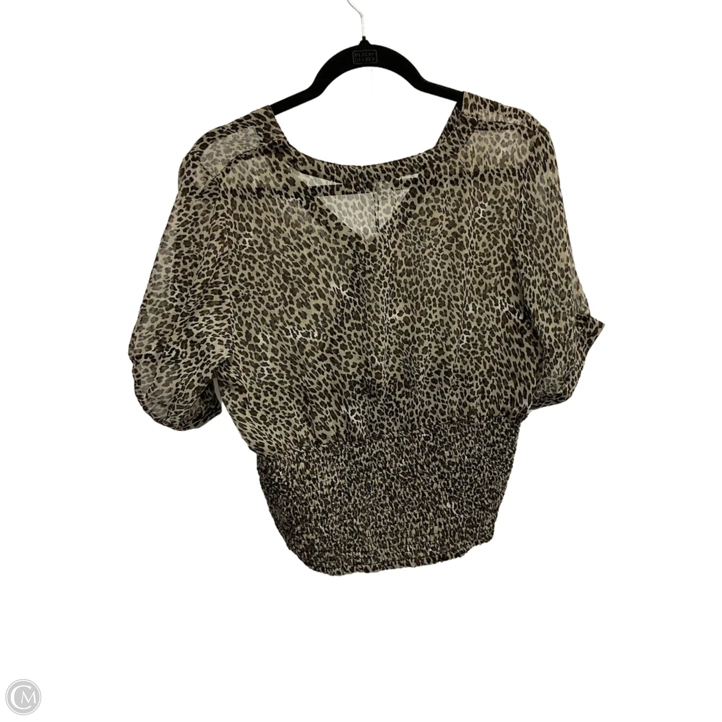 Blouse Short Sleeve By Myra In Leopard Print, Size: Xl