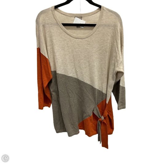 Top 3/4 Sleeve By Chicos In Orange, Size: L