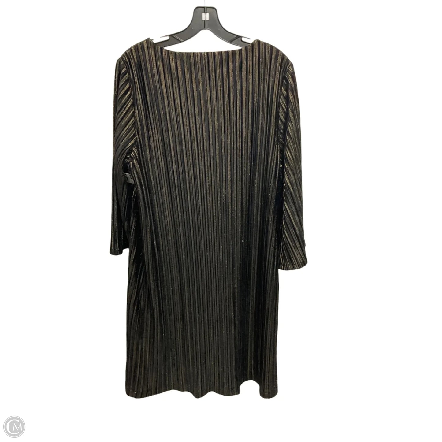 Dress Party Midi By Chicos In Black & Gold, Size: L