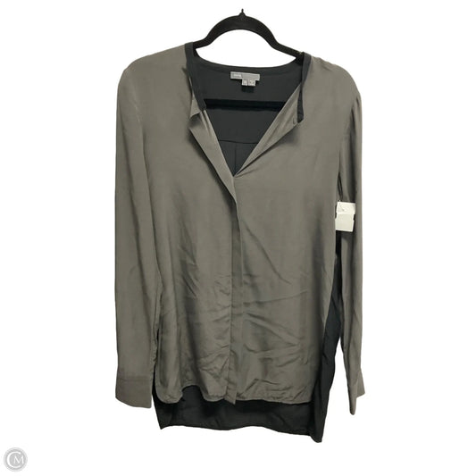 Blouse Long Sleeve By Vince In Grey, Size: M