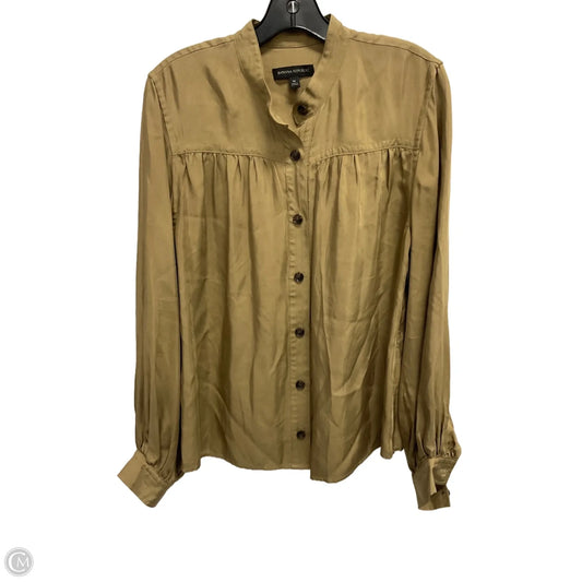 Blouse Long Sleeve By Banana Republic In Tan, Size: M