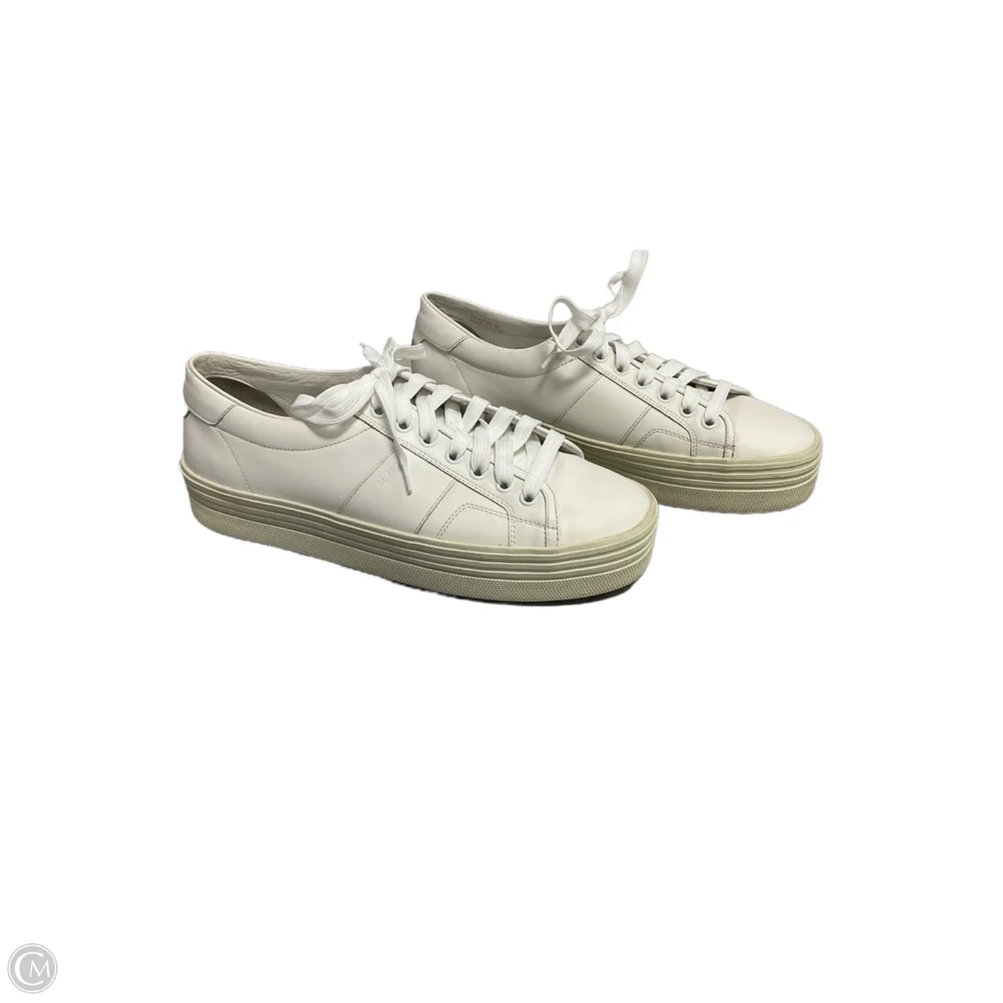 Shoes Luxury Designer By Yves Saint Laurent In White, Size: 8.5