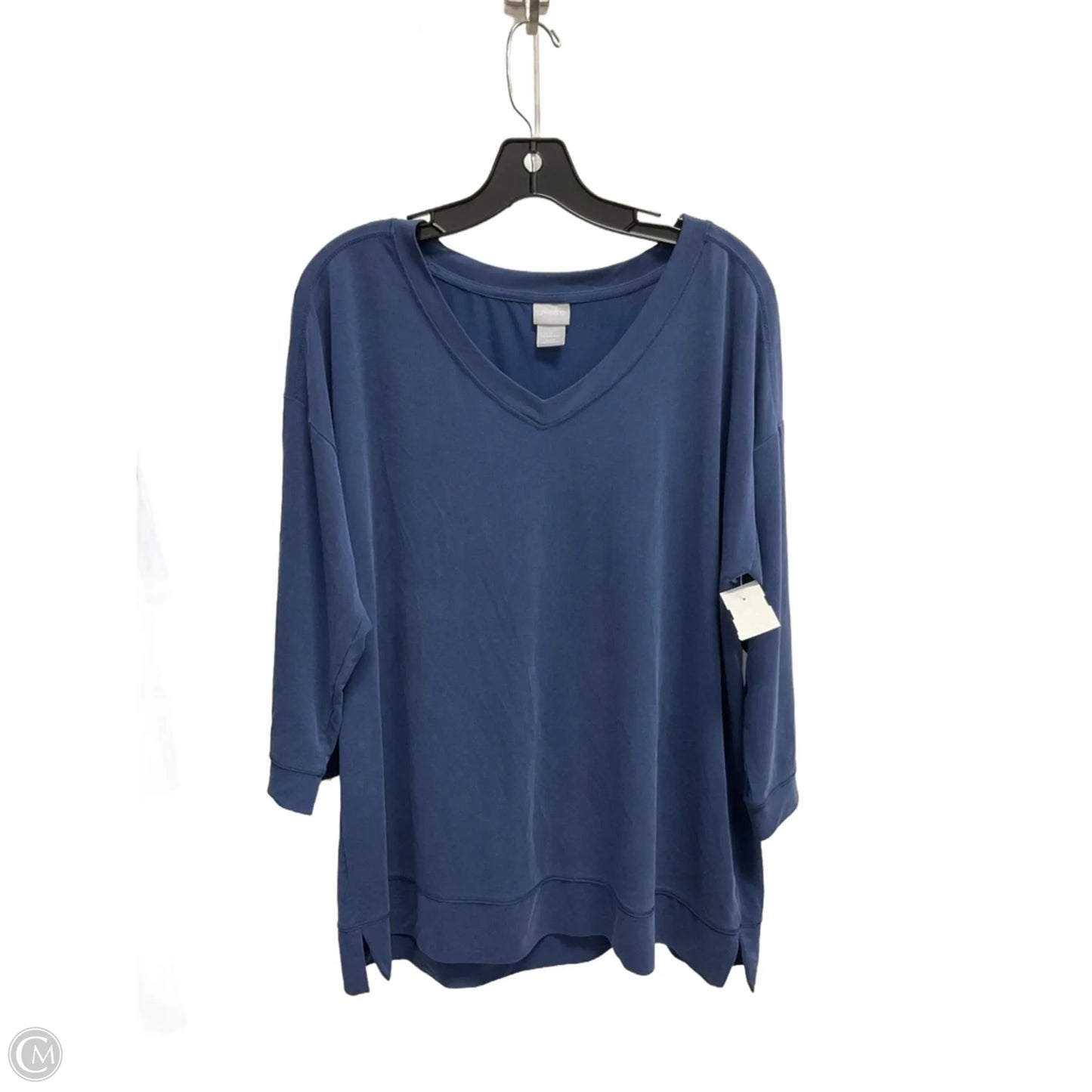 Top 3/4 Sleeve Basic By Chicos In Blue, Size: L