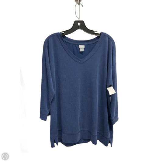 Top 3/4 Sleeve Basic By Chicos In Blue, Size: L