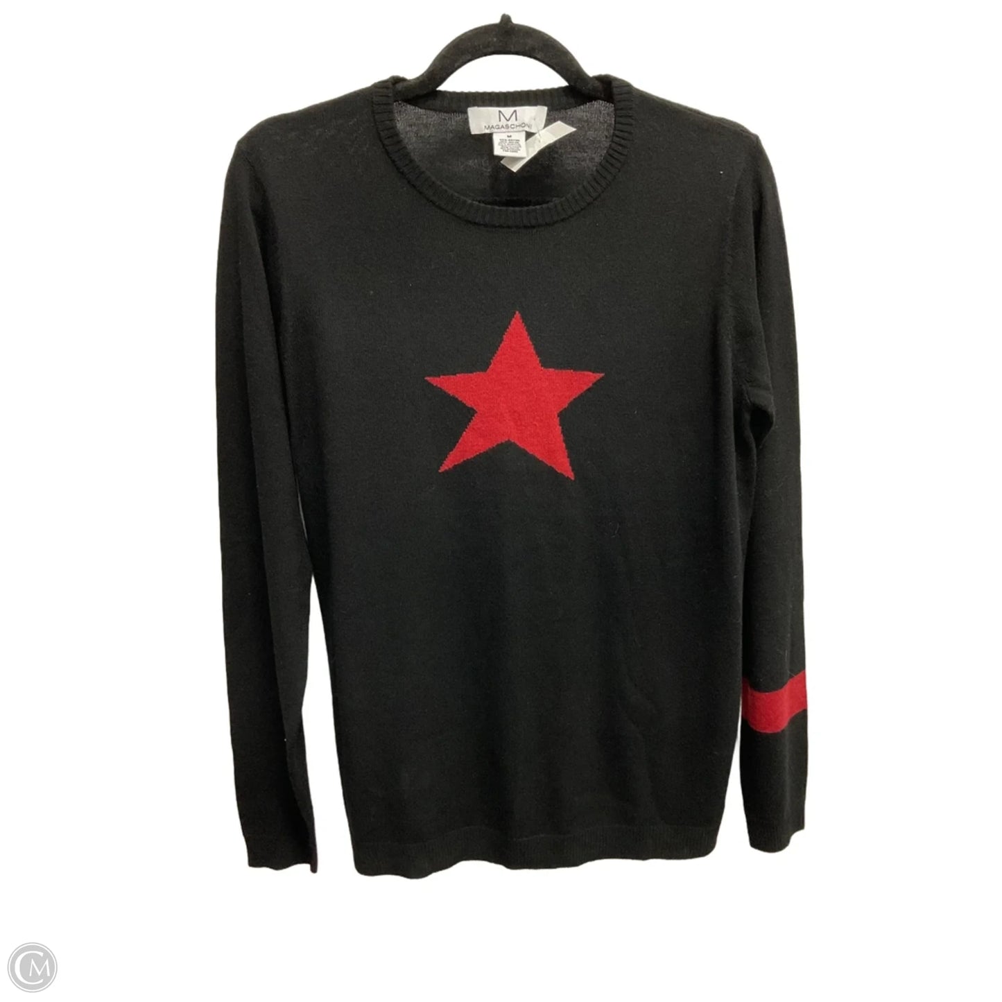 Sweater By Magaschoni In Black & Red, Size: M