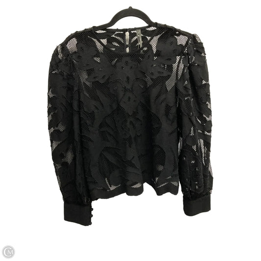 Blouse Long Sleeve By Anthropologie In Black, Size: M
