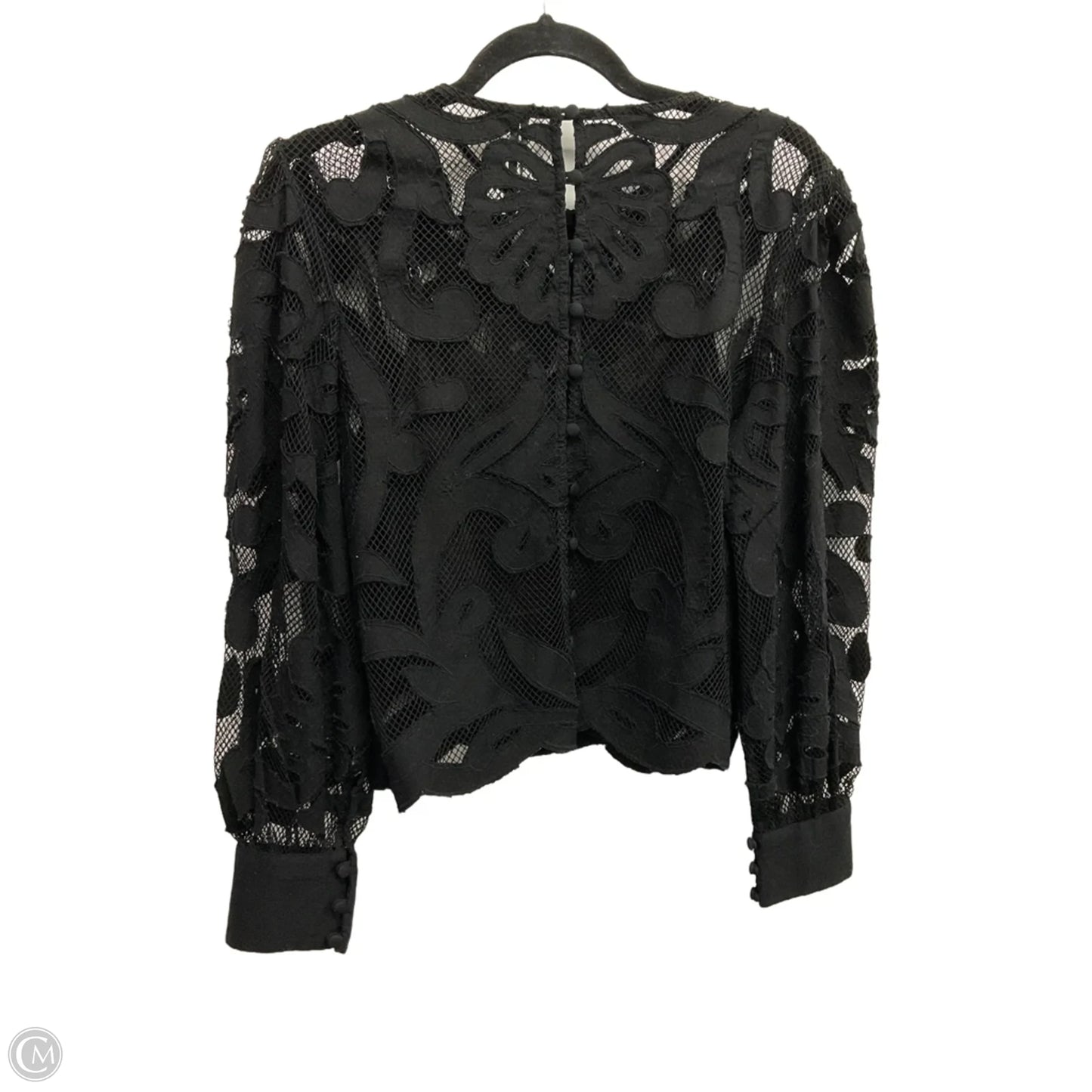 Blouse Long Sleeve By Anthropologie In Black, Size: M