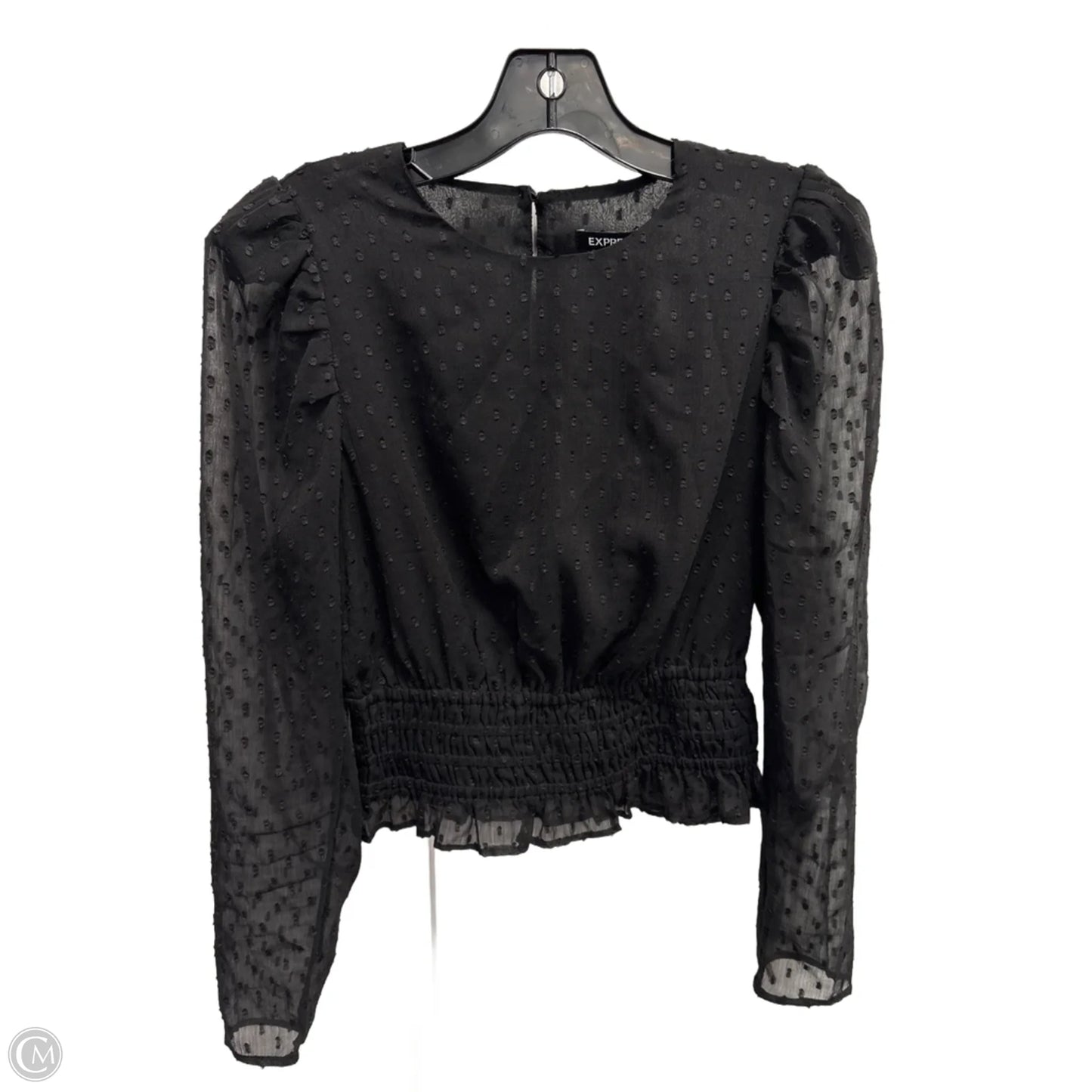 Blouse Long Sleeve By Express In Black, Size: Xs
