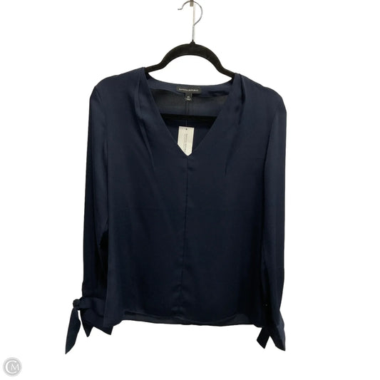 Blouse Long Sleeve By Banana Republic In Navy, Size: Xs