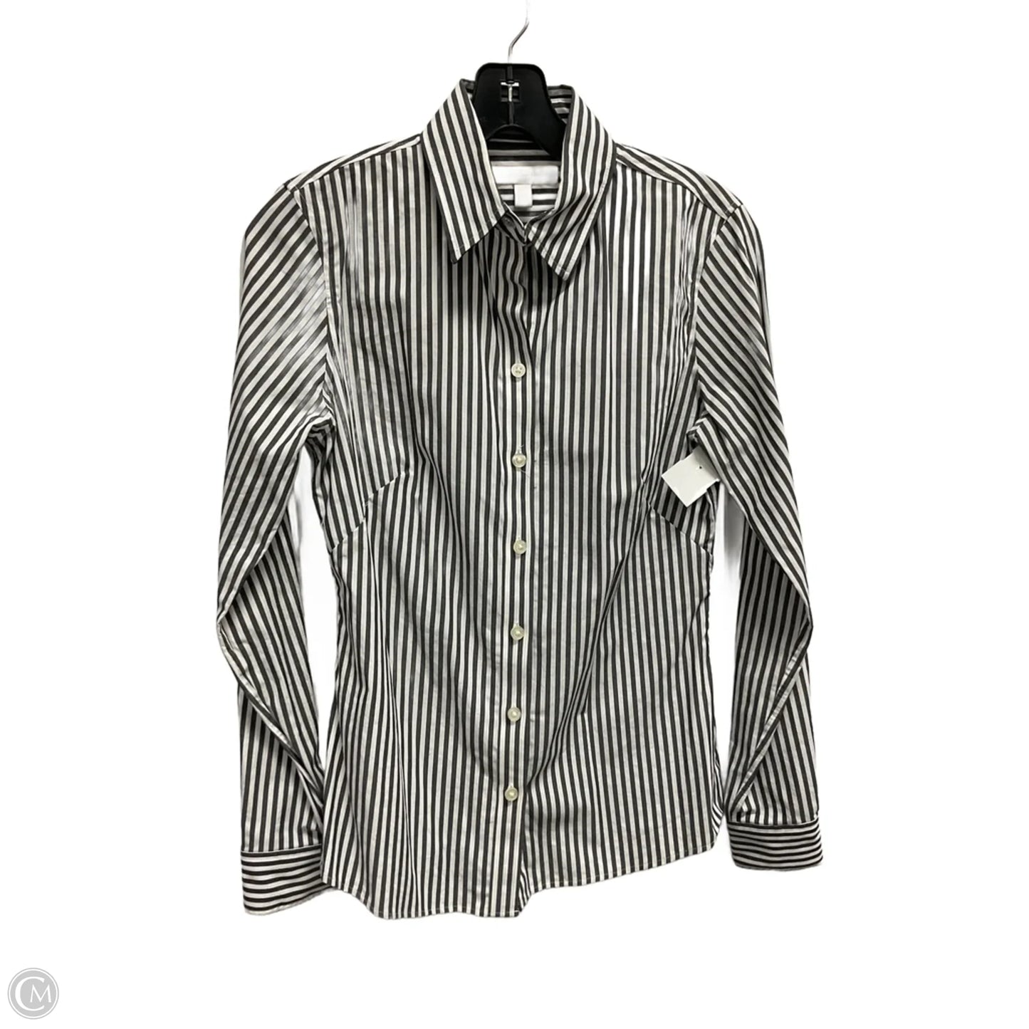 Blouse Long Sleeve By Banana Republic In Striped Pattern, Size: Xs