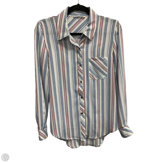 Blouse Long Sleeve By Olivaceous In Striped Pattern, Size: S