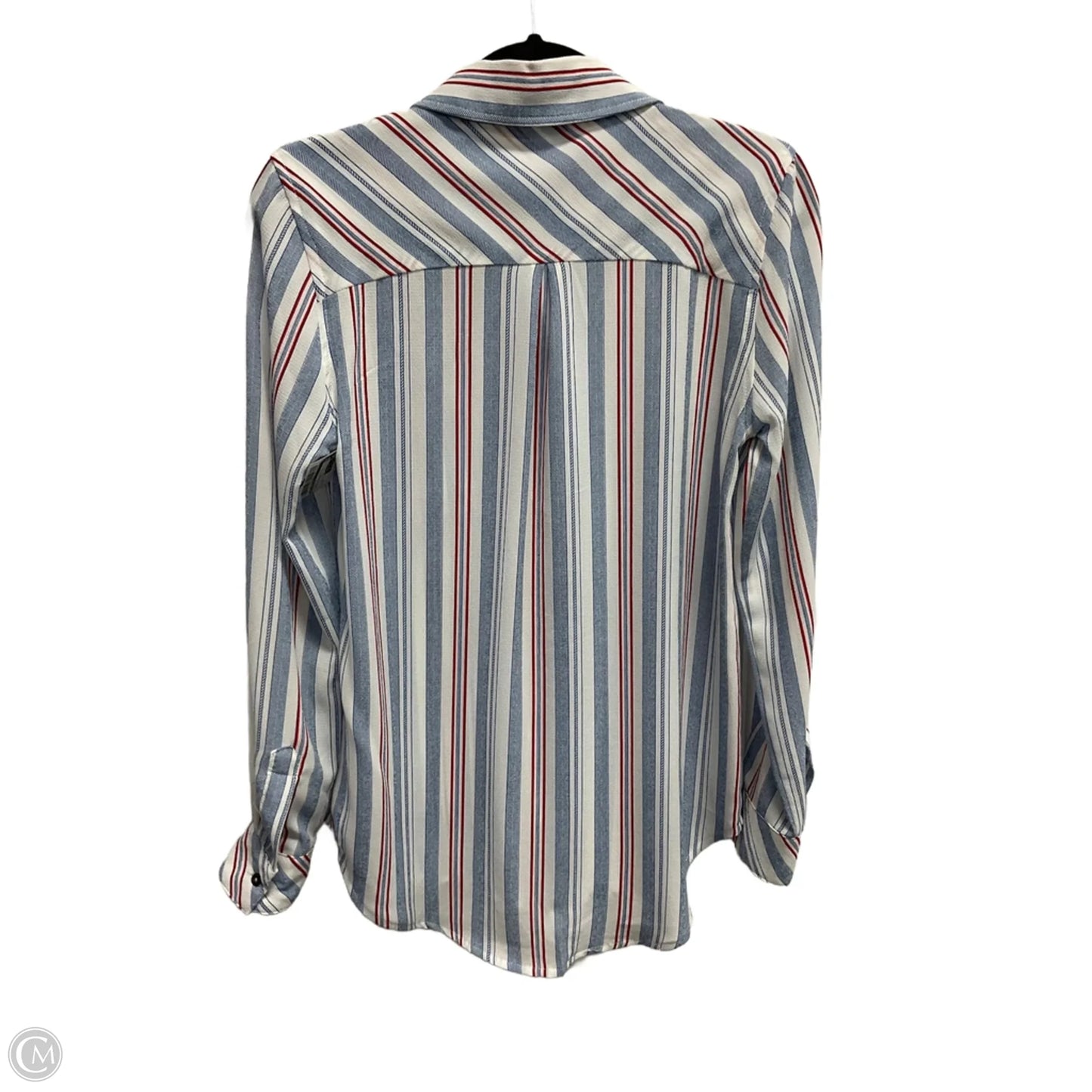 Blouse Long Sleeve By Olivaceous In Striped Pattern, Size: S