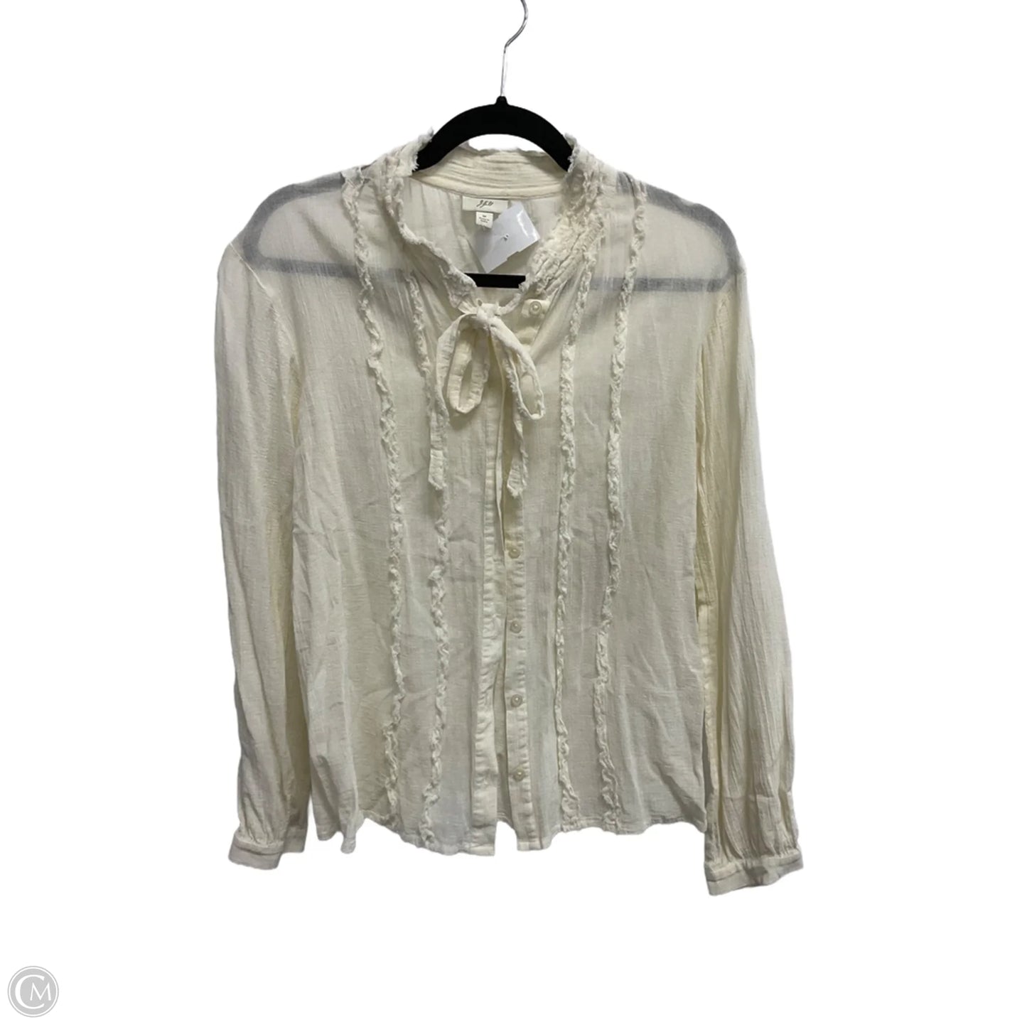 Blouse Long Sleeve By J. Jill In Cream, Size: M