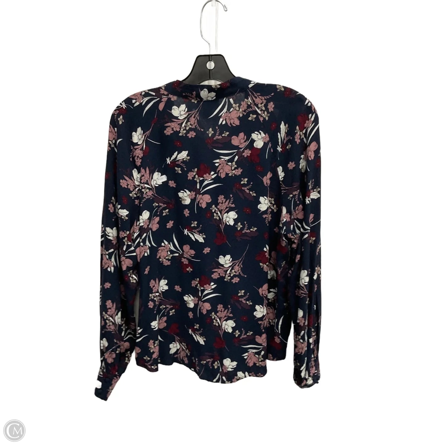 Blouse Long Sleeve By Liz Claiborne In Floral Print, Size: M