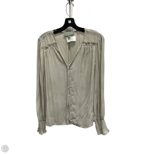 Blouse Long Sleeve By Ryegrass In Grey, Size: L