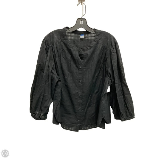 Blouse 3/4 Sleeve By Old Navy In Black, Size: Xl