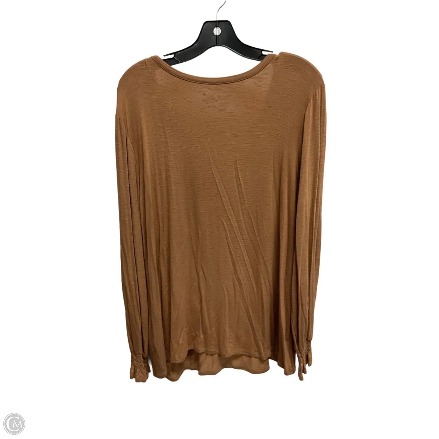 Top Long Sleeve Basic By Maurices In Brown, Size: Xl