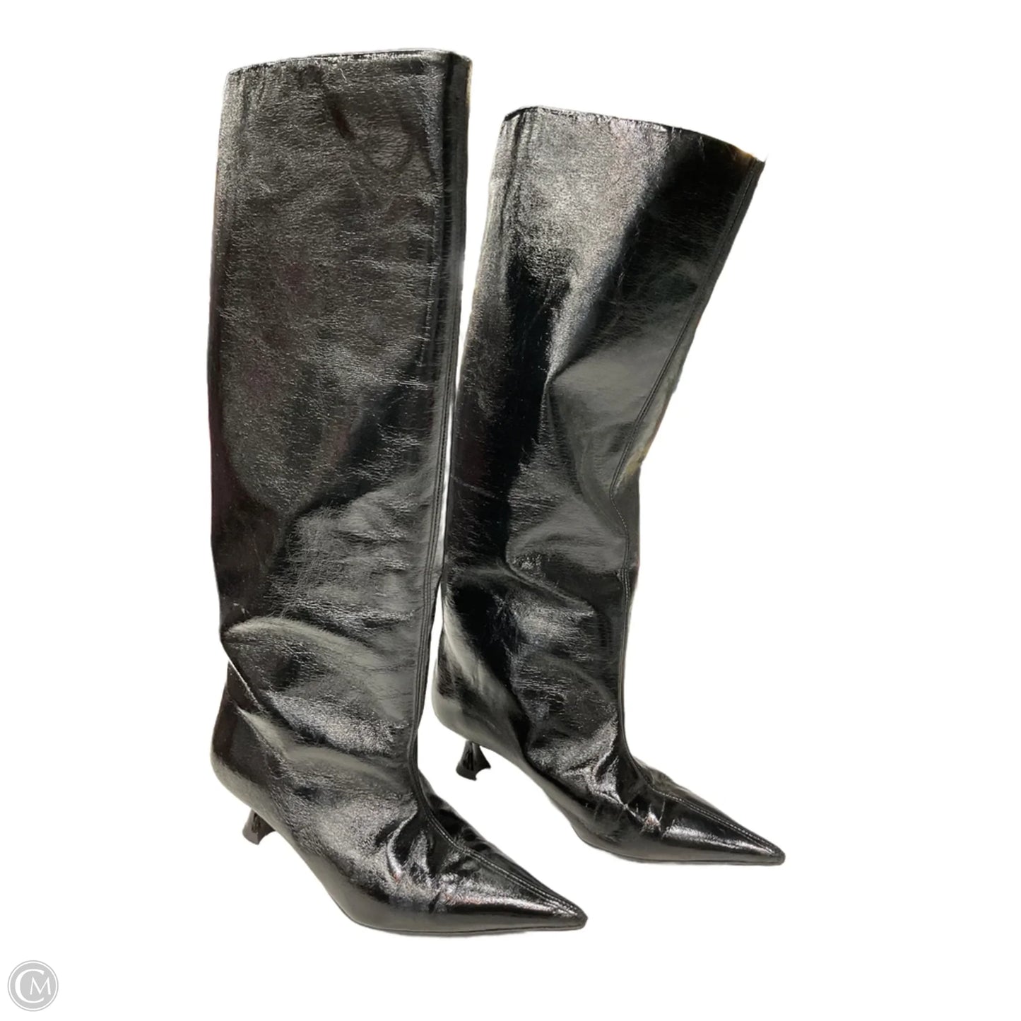 Boots Knee Heels By Ganni In Black, Size: 6