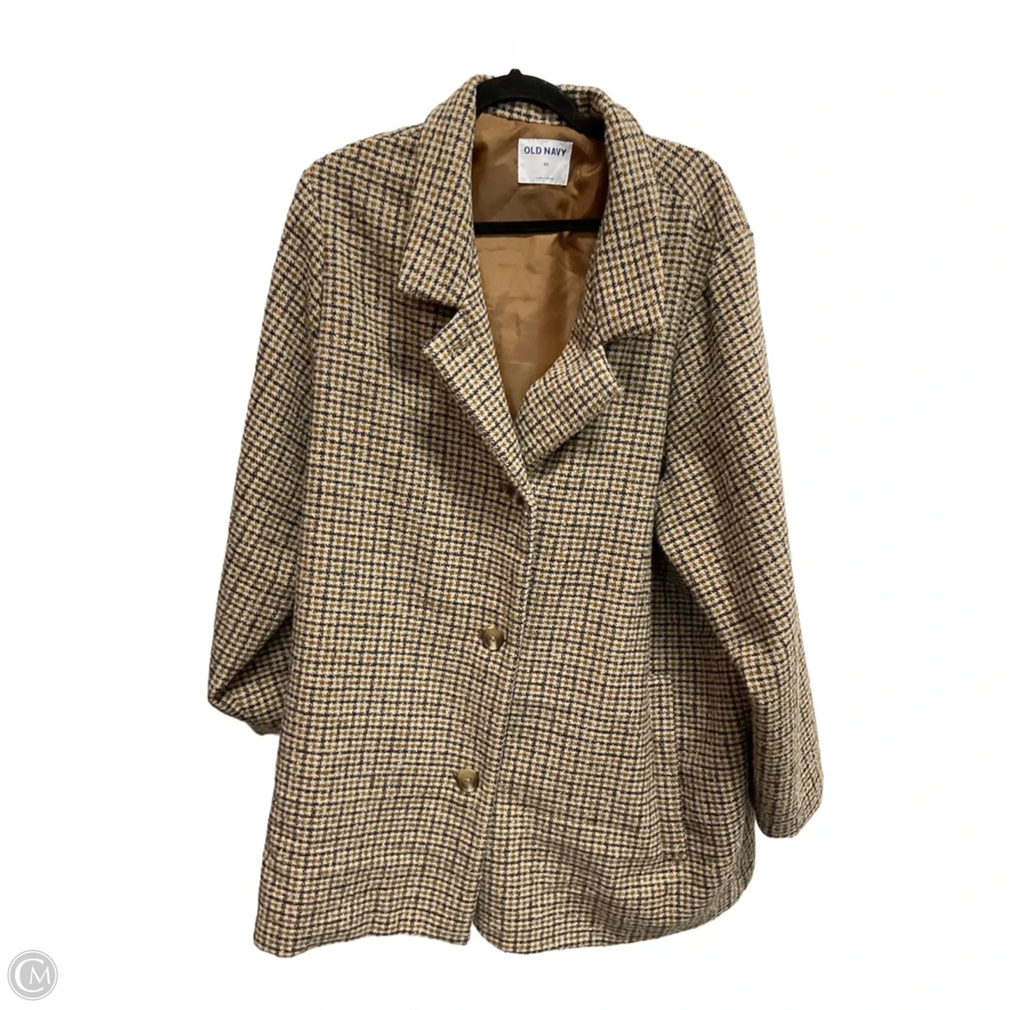 Coat Peacoat By Old Navy In Checkered Pattern, Size: 3x