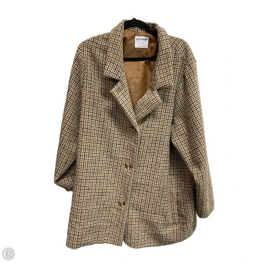 Coat Peacoat By Old Navy In Checkered Pattern, Size: 3x