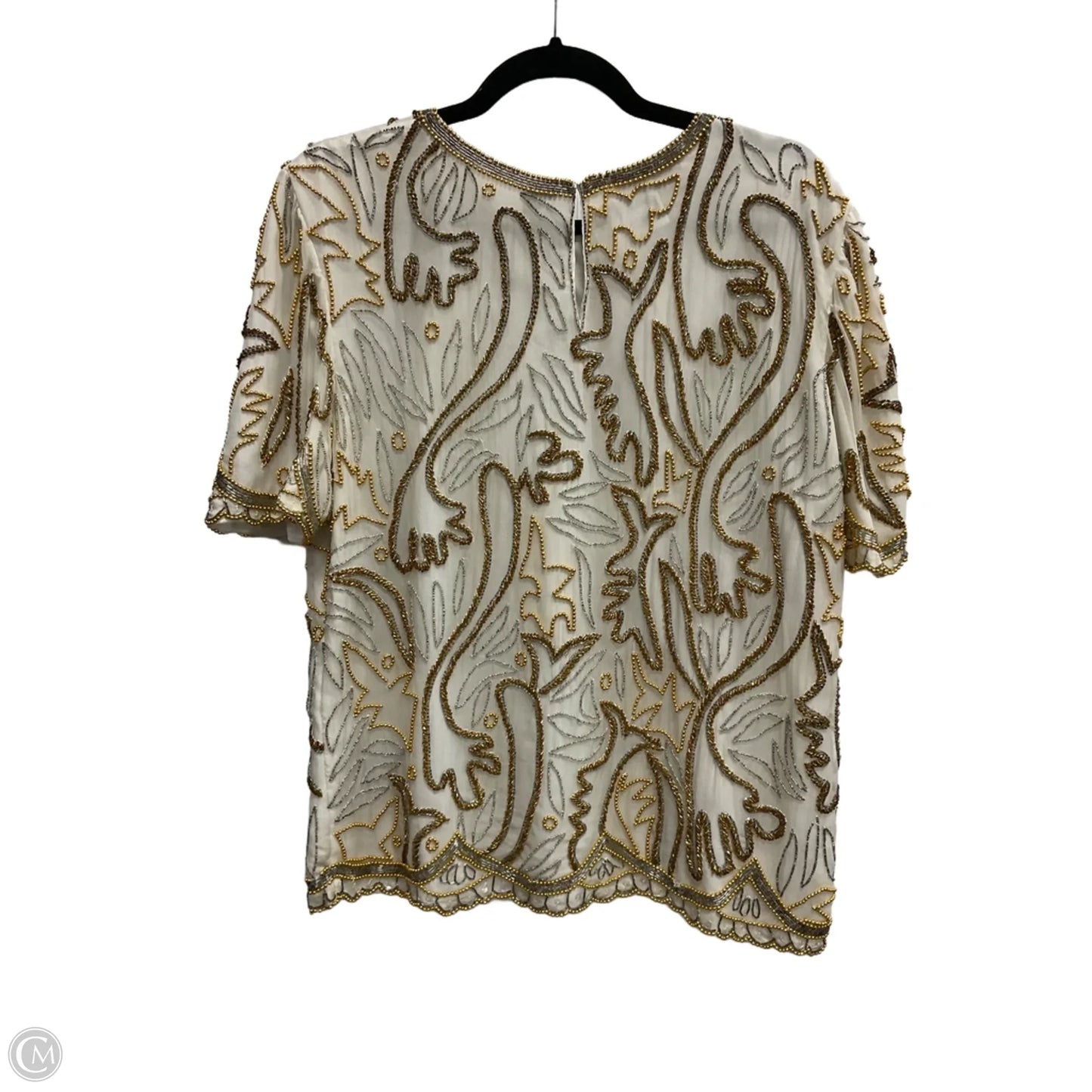 Blouse Short Sleeve By Clothes Mentor In Gold, Size: Xl
