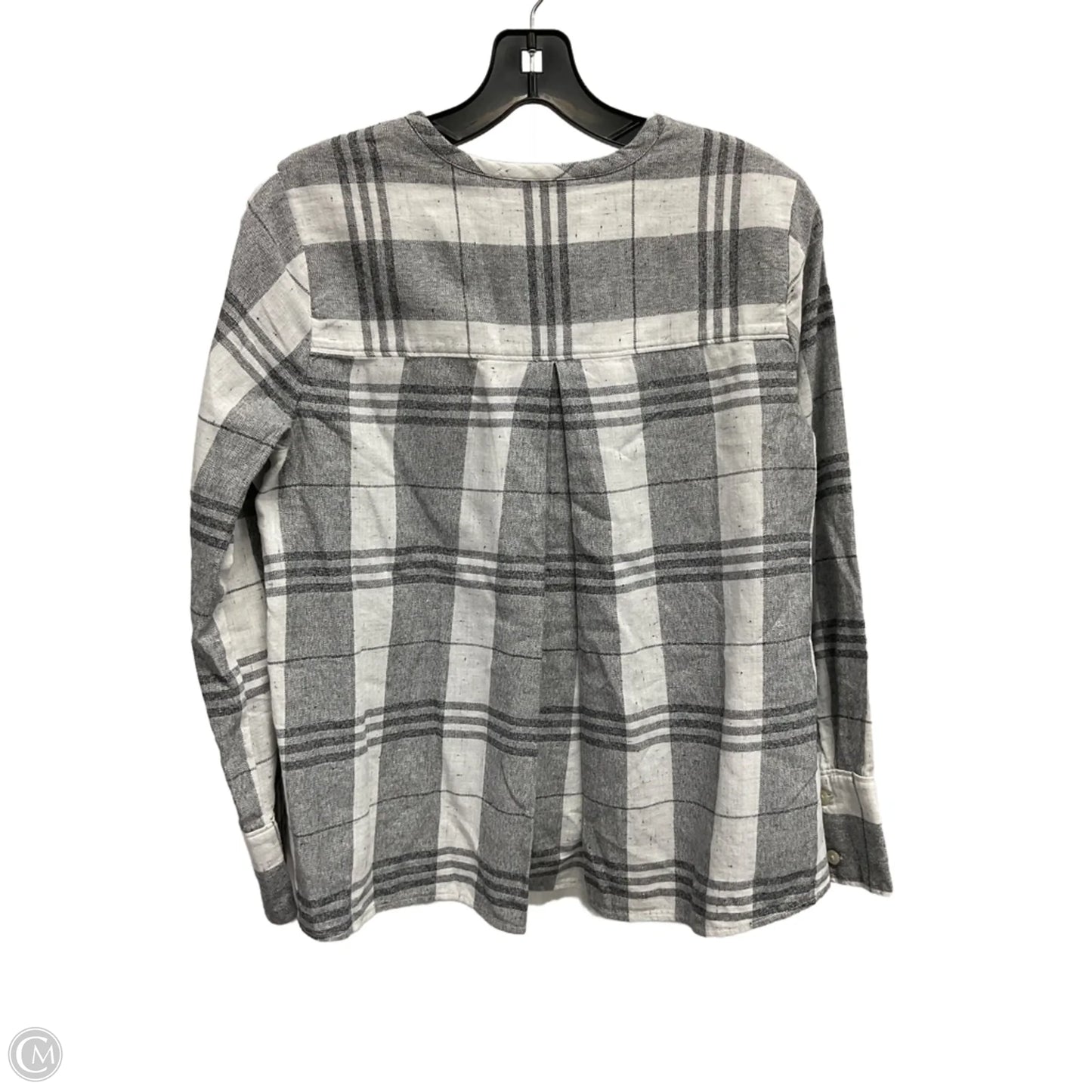 Top 3/4 Sleeve By Madewell In Plaid Pattern, Size: S