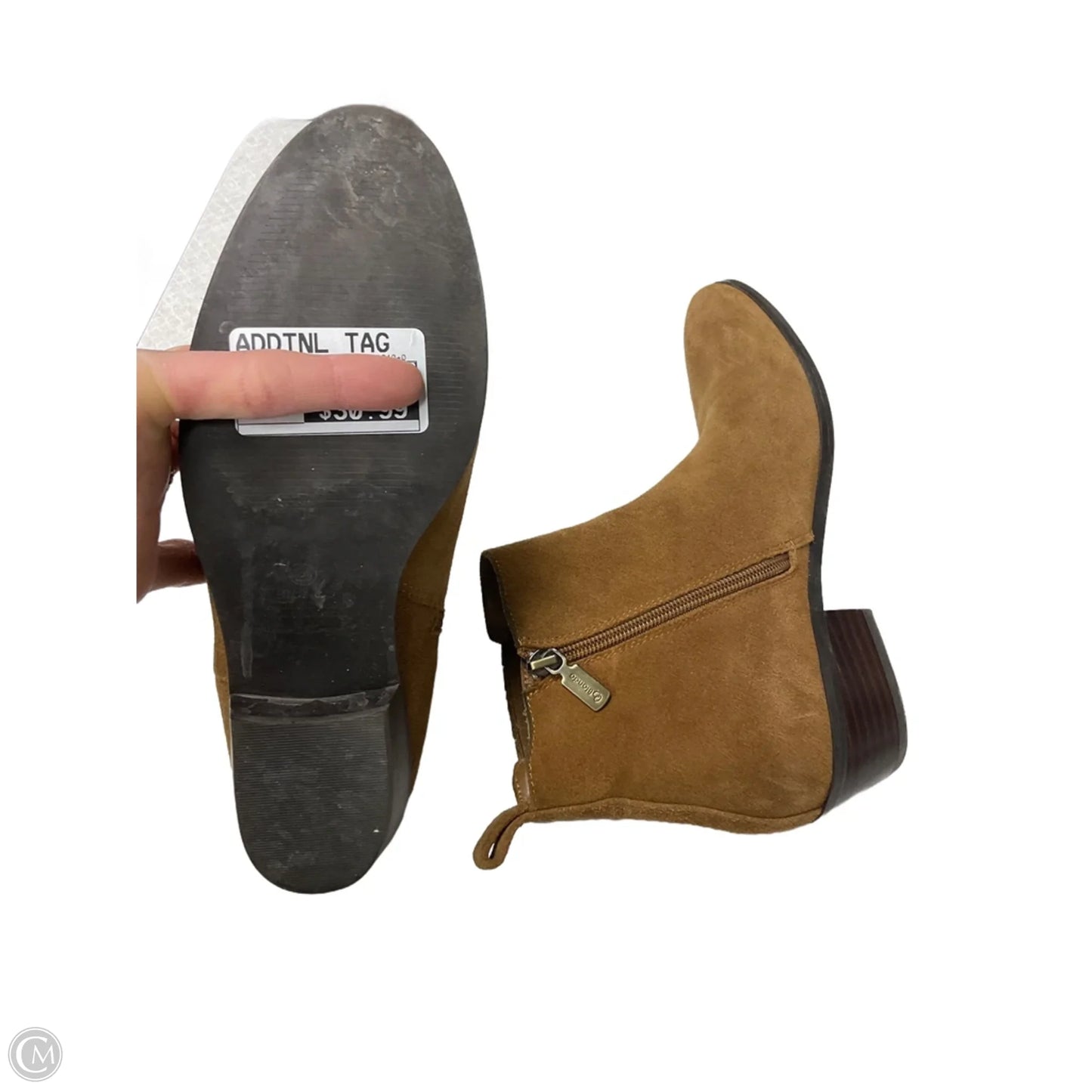 Boots Ankle Flats By Blondo In Tan, Size: 9.5