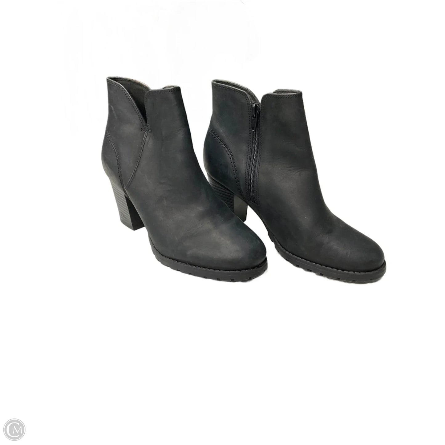 Boots Ankle Heels By Clarks In Black, Size: 6.5