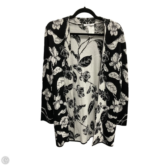 Cardigan By Chicos In Black & White, Size: S