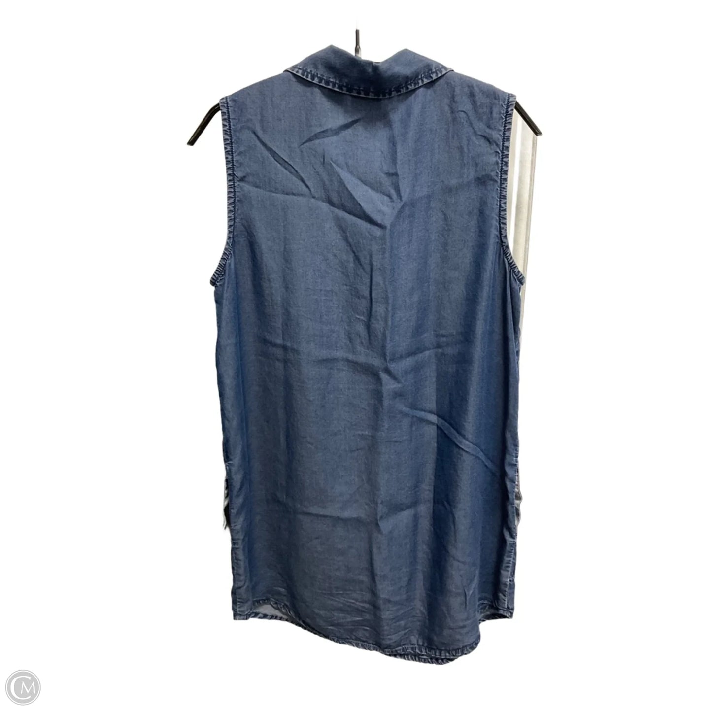 Top Sleeveless By Chicos In Blue Denim, Size: S