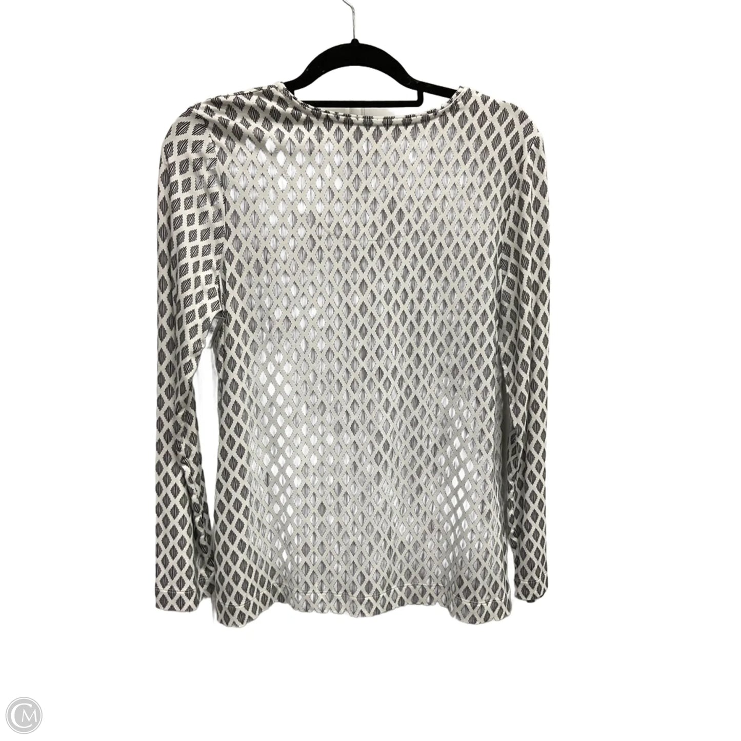 Top Long Sleeve Basic By Chicos In Geometric Pattern, Size: M