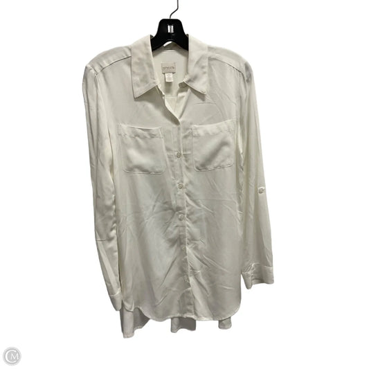 Blouse Long Sleeve By Chicos In White, Size: S