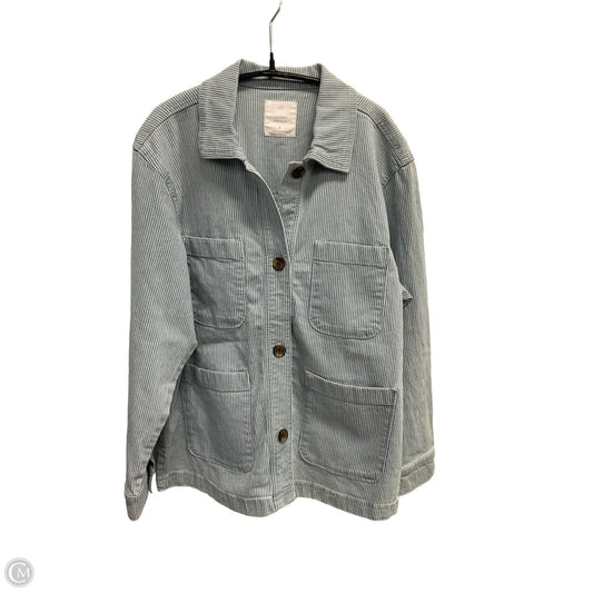 Jacket Denim By Lc Lauren Conrad In Striped Pattern, Size: S