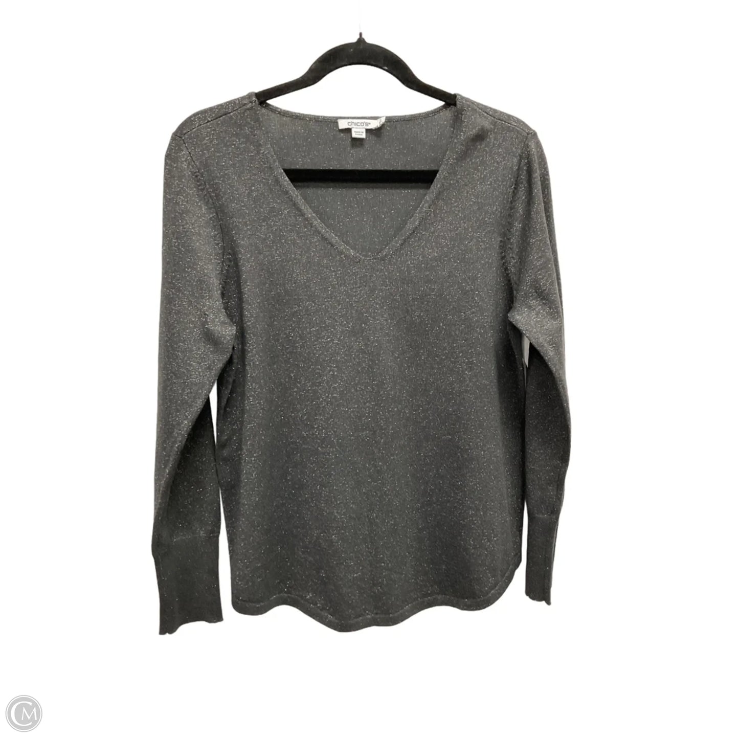 Top Long Sleeve By Chicos In Grey, Size: M