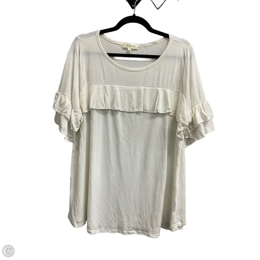 Top Short Sleeve By Hailey & Co In Cream, Size: 3x
