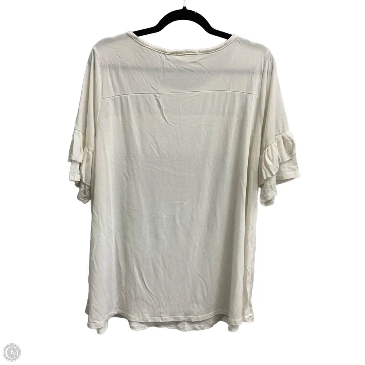 Top Short Sleeve By Hailey & Co In Cream, Size: 3x