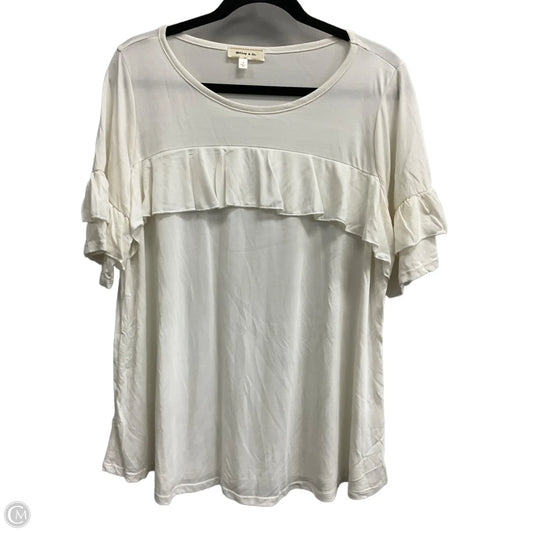 Top Short Sleeve By Hailey & Co In Cream, Size: 2x