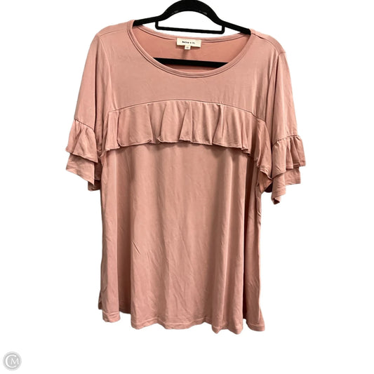 Top Short Sleeve By Hailey & Co In Pink, Size: 2x