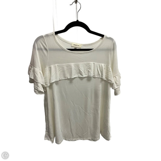 Top Short Sleeve By Hailey & Co In Cream, Size: 1x