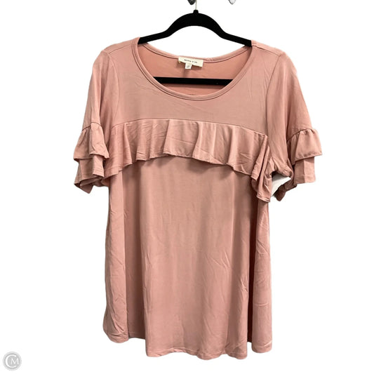 Top Short Sleeve By Hailey & Co In Pink, Size: 1x