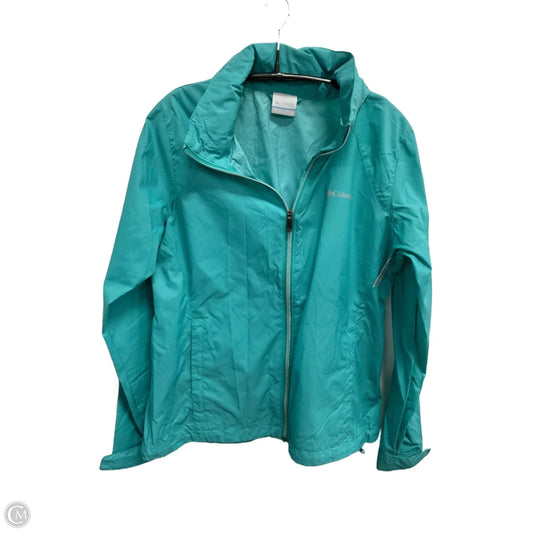 Jacket Windbreaker By Columbia In Teal, Size: L